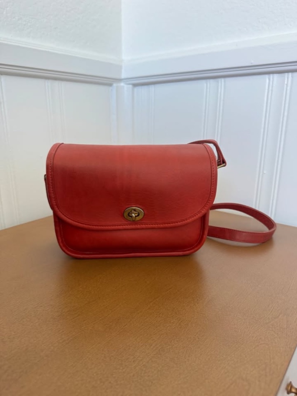 Vintage Coach Collegiate Bag 9185 Red Brass Hardware